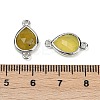 Natural Korean Jade Faceted Connector Charms G-L514-048G-06-3