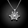 Fashion Popular Brass Cable Chain Snowflake Cubic Zirconia Pendant Necklace NJEW-BB00231-2