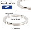316 Surgical Stainless Steel Keychain Clasps STAS-BBC0005-81B-2
