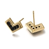 Rack Plating Brass Micro Pave Cubic Zirconia Stud Earring EJEW-C101-12G-2