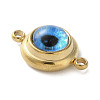 304 Stainless Steel & Acrylic Blue Evil Eye Connector Charms LS-STAS-M091-01G-2