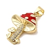 Brass Micro Pave Cubic Zirconia Pendants KK-A266-41C-G-2