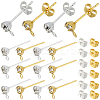 120Pcs 2 Colors Brass Post Earring Findings KK-SP0002-35-1