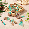 20Pcs 10 Styles Transparent Resin & Walnut Wood Big Pendants RESI-TA0002-99A-5