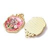 Light Gold Tone Alloy Enamel Pendants ENAM-B028-32KCG-01-2