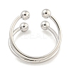 Non-Tarnish Round Ball 304 Stainless Steel Open Cuff Finger Rings for Women RJEW-P114-11P-3