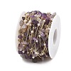 Natural Amethyst & Glass Link Chains CHC-K014-12G-04-2