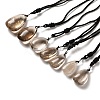 Natural Smoky Quartz Nuggets Pendant Necklace with Polyester Cord for Women LS-G-H285-05A-1