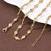 5.5MM 304 Stainless Steel Flower Link Chain Necklaces NJEW-P346-01G-2