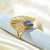 Flower 304 Stainless Steel Paua Shell Finger Rings for Women RJEW-G346-11G-01-1