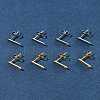 16Pcs 2 Colors 201 Stainless Steel Stud Earring Findings with Hole EJEW-FS0001-18-9