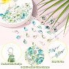 80Pcs 5 Colors Glass Pendants PALLOY-SW00114-6