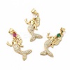 Rack Plating Brass Cubic Zirconia Pendants KK-G456-16G-1