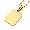 Ion Plating(IP) Rectangle with Initial Letter 304 Stainless Steel Pendant Necklace NJEW-R265-04G-J-2