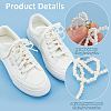 2 Pairs 2 Styles Bowknot ABS Imitation Pearl Shoe Lace Decorations DIY-FG0006-57-4