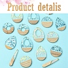 16Pcs 8 Styles Transparent Resin & White Wood Pendants RESI-FS0001-82-3