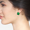 8 Pairs 8 Colors Alloy Enamel Square Stud Earrings with 925 Sterling Silver Pins EJEW-AN0004-71-4
