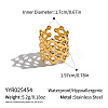 304 Stainless Steel Mesh Shape Statement Cuff Open Rings for Women IZ9606-7