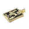 Brass Micro Pave Cubic Zirconia Pendants with Enamel KK-H458-03G-21-2