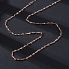 Brass Twisted Bar Link Chain Necklaces NJEW-D302-63RG-5