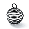 Carbon Steel Spiral Bead Cage Pendants IFIN-WH0027-47B-EB-1