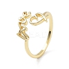 Brass Open Cuff Rings for Women RJEW-A028-01G-1