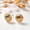 Brass Half Round Stud Earrings EJEW-Z083-01G-1