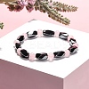 Round Natural Rose Quartz Stretch Bracelets BJEW-G072-3-5