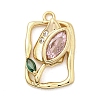 Brass Micro Pave Cubic Zirconia Pendants KK-A275-29G-1