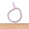 Natural Kunzite Round Beads Stretch Bracelets for Women Men BJEW-A149-01-5