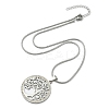 201 Stainless Steel Crystal Rhinestone Tree of Life Pendant Necklaces for Women NJEW-P327-03P-4