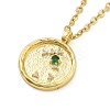 304 Stainless Steel Cubic Zirconia Constellation Flat Round Pendants STAS-S145-01I-2