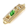 Brass Enamel Rectangle Saint Jude Connector Charms KK-M319-06G-01-2