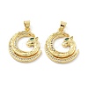 Brass Micro Pave Cubic Zirconia Pendants KK-Z098-01G-02-1