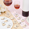 Wooden Heart Wine Glass Chaems AJEW-AB00182-4