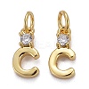 Brass Micro Pave Clear Cubic Zirconia Pendants ZIRC-Z011-35C-1