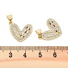 Brass Pave Clear Cubic Zirconia Pendants KK-U009-05I-G-3