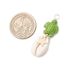 12Pcs 12 Styles Natural Cowrie Shell & Dyed Synthetic Turquoise Turtle Copper Wire Wrapped Pendants PALLOY-JF04035-3