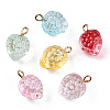 Transparent Spray Painted Glass Pendants GLAA-CJC0014-01-2