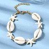 Starfish Couch Shell Beaded Bracelets for Women BJEW-F520-05G-1
