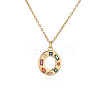 Brass Pave Colorful Cubic Zirconia Initial Pendant Necklaces for Women FS-WG02860-15-1