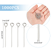 1000Pcs 304 Stainless Steel Eye Pins STAS-UN0058-28P-01-3