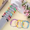 11Pcs 11 Style Polymer Clay Heishi Surfer Stretch Bracelets Set BJEW-SW00122-5