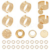 DIY Flat Round Charms Cuff Ring Making Kit DIY-DR0001-22G-1
