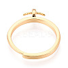 Brass Micro Pave Cubic Zirconia Cup Peg Ring Settings KK-T076-07G-3