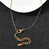 304 Stainless Steel Rectangle with Laser Cut 11:11 Pendant Necklaces for Women NJEW-Z091-16G-01-2
