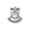 Rack Plating Brass with Cubic Zirconia Pendants KK-Q010-05P-1