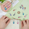 12Pcs 6 Styles Dog Alloy Enamel Pendant Locking Stitch Markers HJEW-NB00264-3