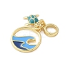 Brass Enamel European Dangle Charms KK-C110-12G-2