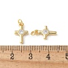 Brass Micro Pave Clear Cubic Zirconia Pendants KK-Q031-35G-02-3